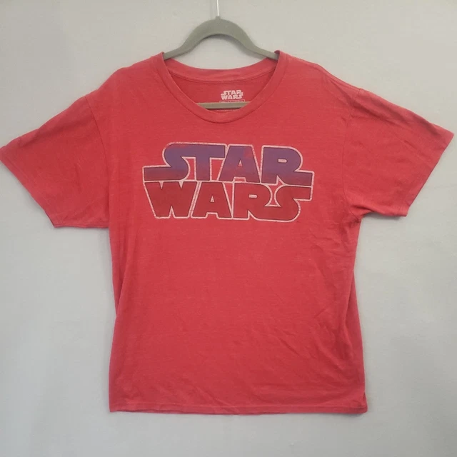 Star Wars Graphic Tee Mad Engine Classic Logo T-Shirt Mens Large Red Fifth Sun