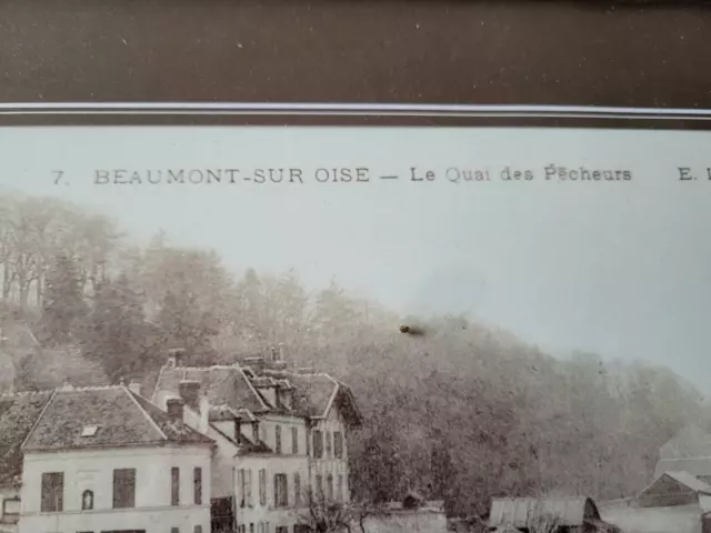 Anc épreuve photo originale pour cpa Beaumont sur Oise quai des pêcheurs 3