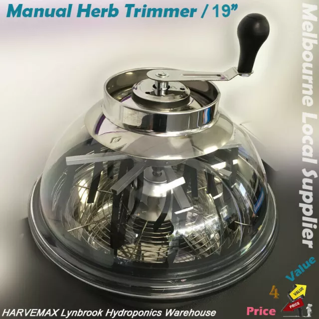 19" Stainless Manual Bud Plant Trimmer Hydroponics Clear Top Bowl Leaf Trimmer
