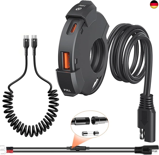 12V USB Steckdose Motorrad, Dual USB Motorrad PD Ty Produktbild-Vorschau 13