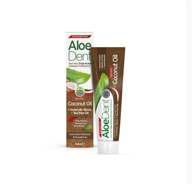 Aloés Dent Aloe Vera Triple Action Noix de Coco Dentifrice (sans Fluorure) 100ml