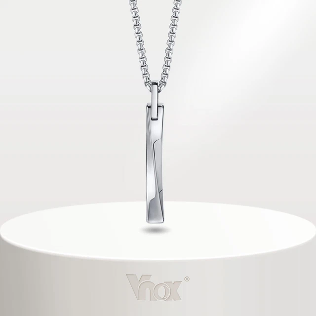 Vnox Minimalist Tungsten Carbide Mobius Bar Necklaces Men Pendant Jewelry Vnox Minimalist Tungsten Carbide Mobius Bar Necklaces Men Pendant Jewelry