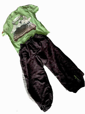 REBEL Boys Small Bundle Black Camouflage Lined Pants Age 3-4Yrs, Bulldog T-shirt