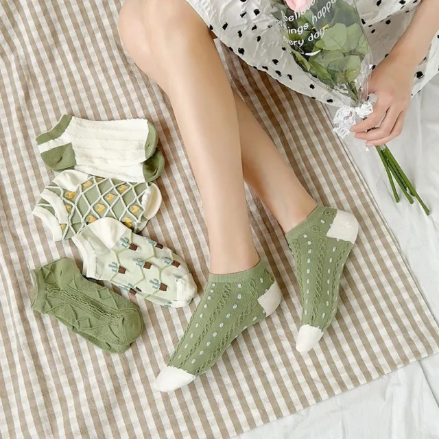 5 Pairs Womens Girls Cotton Ankle Socks Lot Flower Casual Dress Crew Socks 6-9
