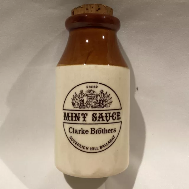 Vintage Elisher Pottery Bottle - Mint Sauce - Clarke Brothers