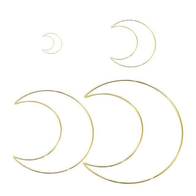 12 Pcs Moon Dream Catcher Frame Love Ring Hoops Shapes Wreath Making Lace