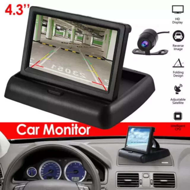 4.3" Car Foldable Monitor Backup Camera Rear View Parking System~