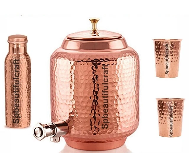 Pichet En Cuivre Martelé 1,6 L Indian Art Villa - Pour Eau, Yoga, Décoration Ayurvédique, Cadeau Artisanal