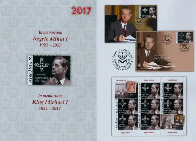 Rumänien 2017 Tod von König Michael,Mihai,Hohenzollern Mi.7312,Block 716