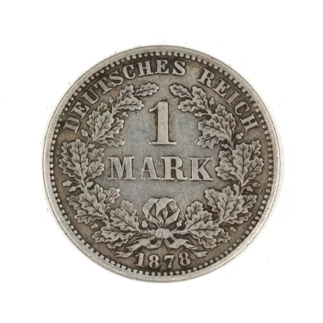 1 Deutsche Mark Kaiserreich Jäger Nr.17 1878 Stuttgart F Silber ◈Sehr Schön ◈SS◈