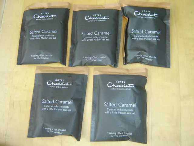 NEW 08/24 Hotel chocolat Salted Caramel x 5 35g hot chocolate sachets