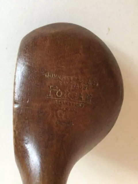 R Forgan hickory shafted driver with Crown mark