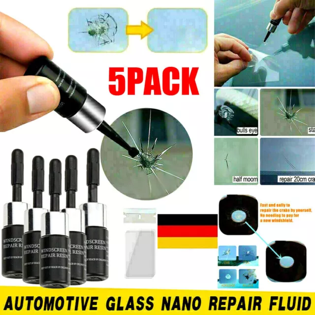 DE_5-set Glas Reparatur Flüssigkeit Nano Auto Windschutz Werkzeug DIY Handy Auto