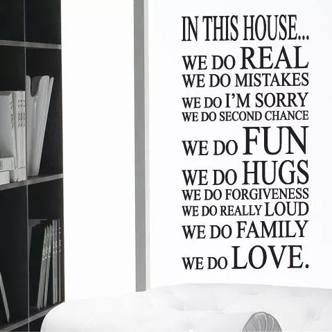 In This House Art Love Wall Quotes Wall Stickers Wall Decals Wall Mural Wall Art