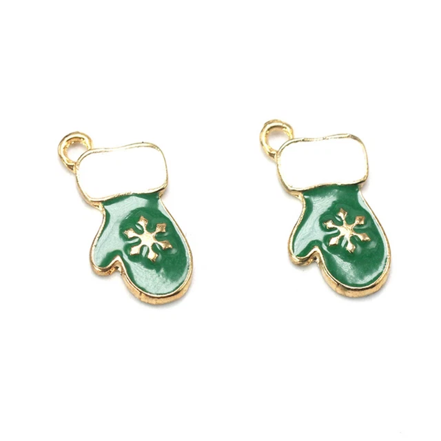 10 Stück Weihnachtshandschuh Anhänger Mode Cartoon Legierung Charms DIY Schmuck