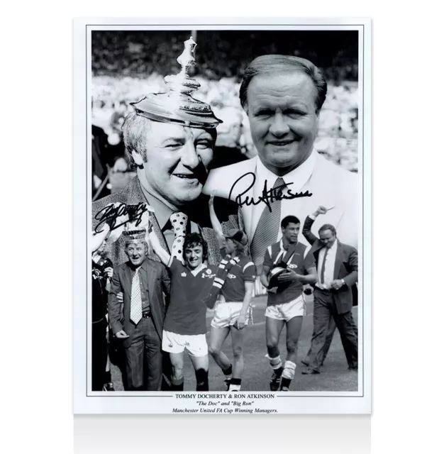 Tommy Docherty & Ron Atkinson Signed Photo - Manchester United Autograph