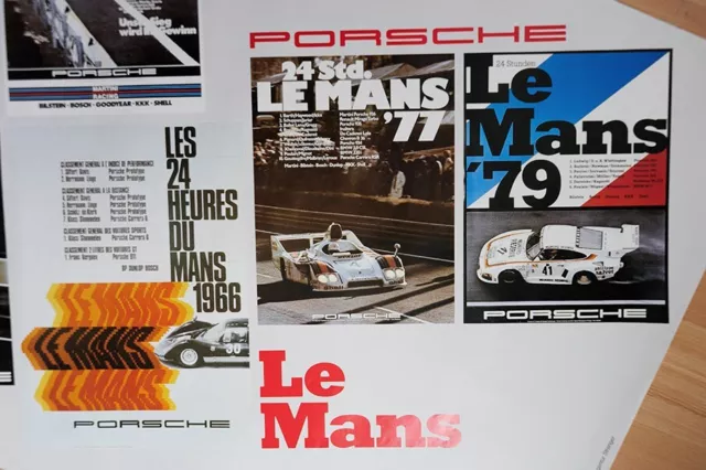 original Porsche Plakat Poster Affiche Sieg in " Le Mans " von 1966 bis 1979 3