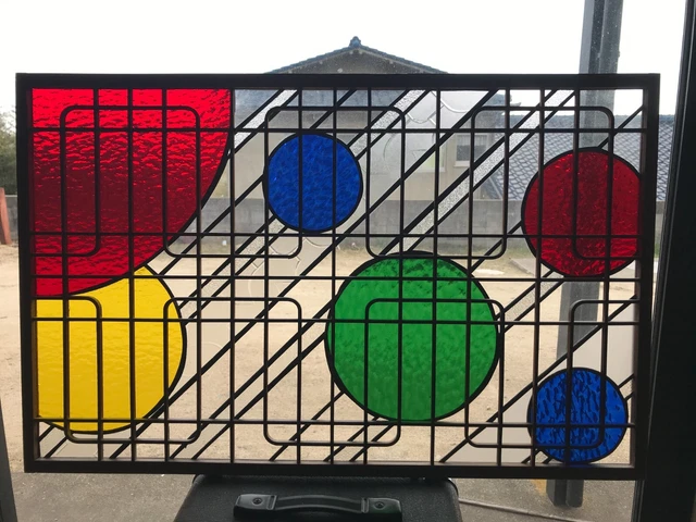The beautiful stained glass  traditional,rare figured glass and antique frame