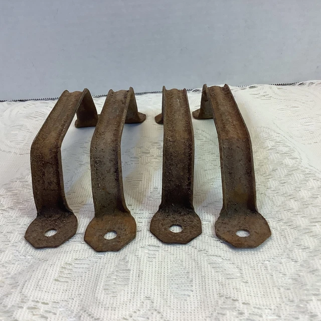 Vintage Rusty Barn Door Handle SET of 4 Garden Art Primitive Steampunk 2