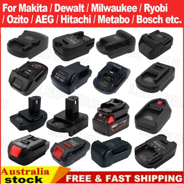 Adapter For Makita Dewalt Milwaukee Ryobi 18V Li-ion Battery Adaptor Converter