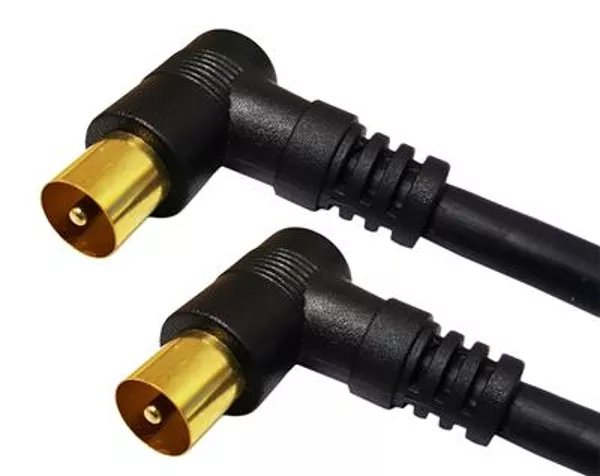 0.5M Metre Short Right Angle Angled TV RF Aerial Lead Cable Male to Coax Coaxial