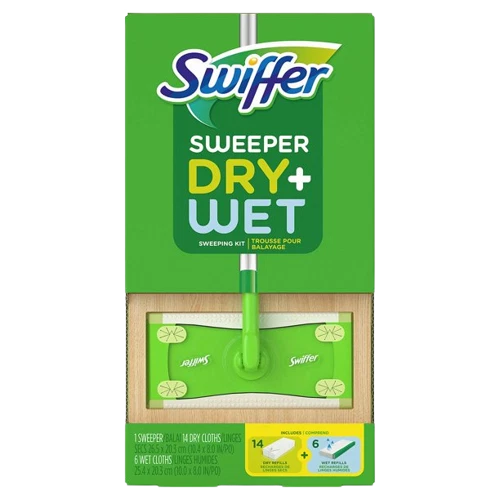 Swiffer Sweeper Dry+Wet 3x Cleaning Sweeping Kit 14 Dry+6 Wet Mopping Cloths