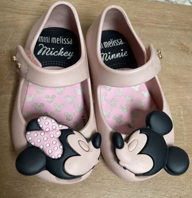 Mini Melissa Ultragirl Disney Twins Pink Minnie Mickey Mouse Shoes Toddler sz 5