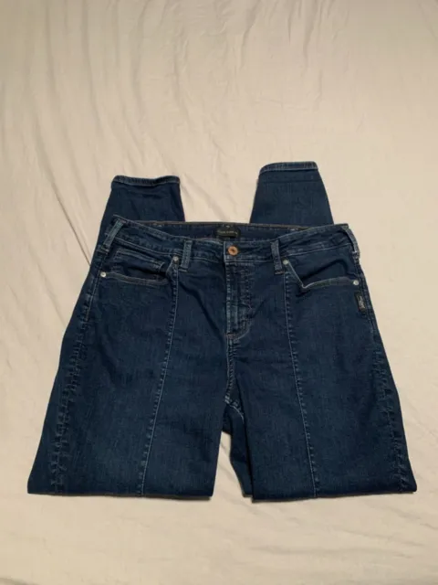 Silver Jeans Avery Skinny Crop Dark Wash Jean Women’s Plus Size 16 L 29