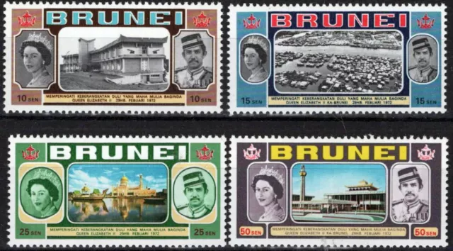 ZAYIX Brunei 176-179 MNH Queen Elizabeth II Sultan Hassanal Bolkiah 071423S43M