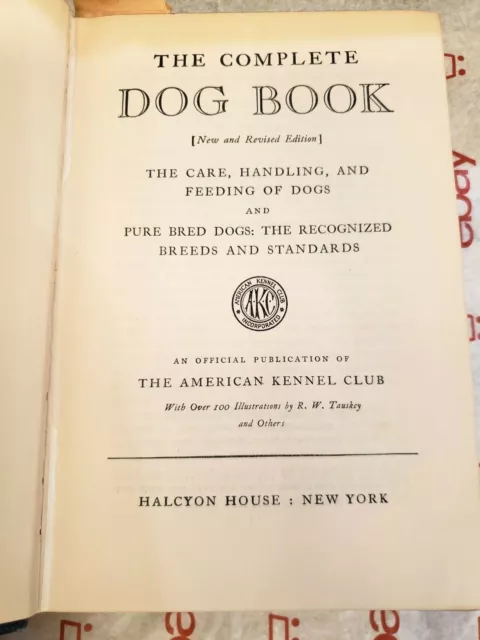 American Kennel Club 1939 The Complete Dog Book Hardcover No Dust Jacket