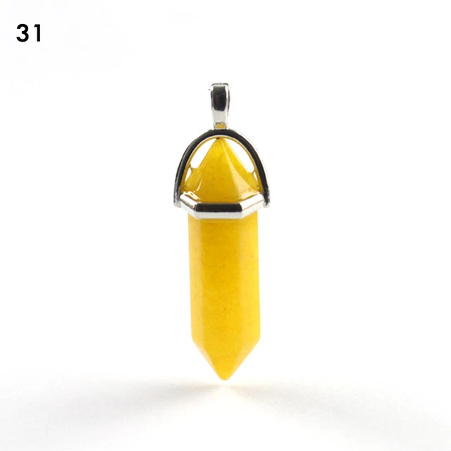 Natural Stone Quartz Crystal Point Chakra Healing Gemstone Necklace Pendant ^