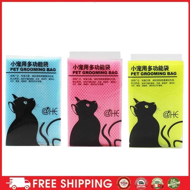 1 pieza bolsa de lavado de malla para gatos aseo corte de uñas ajustable mascota sin bolsa para arañazos