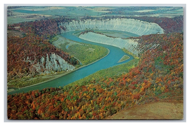 Castile NY New York Letchworth State Park Aerial View Unposted Chrome Postcard