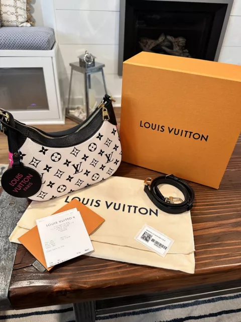 Louis Vuitton Bagatelle BB Hobo Empreinte Giant Monogram Flower Black Bag  &Charm