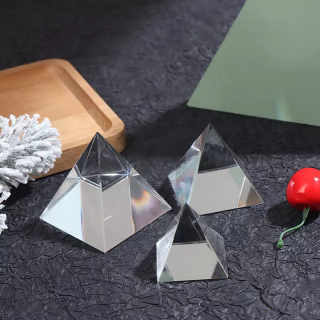 Arcobaleno-prisma-vetro ottico-piramide di cristallo-ufficio-feng-shui-ornamenti $v