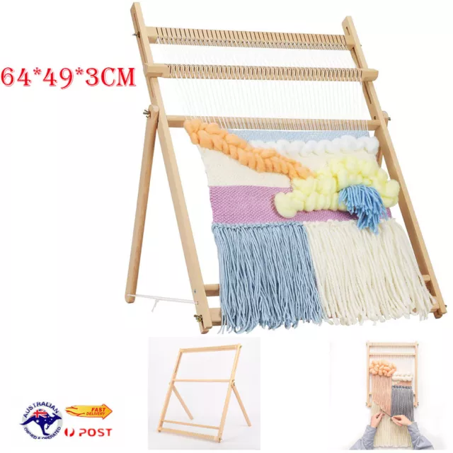 Wooden Weaving Loom Machine DIY Knitting Craft Combs Kit Tool Handmade Foldable