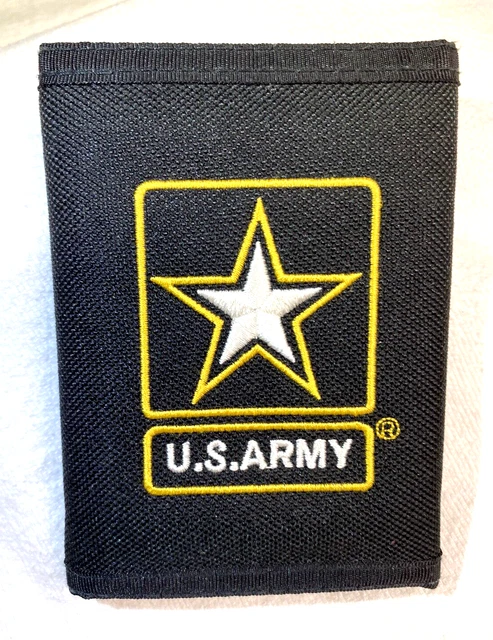 US ARMY EMBROIDERED TRI-FOLD Wallet  with Clear window for ID & Internal Pocket