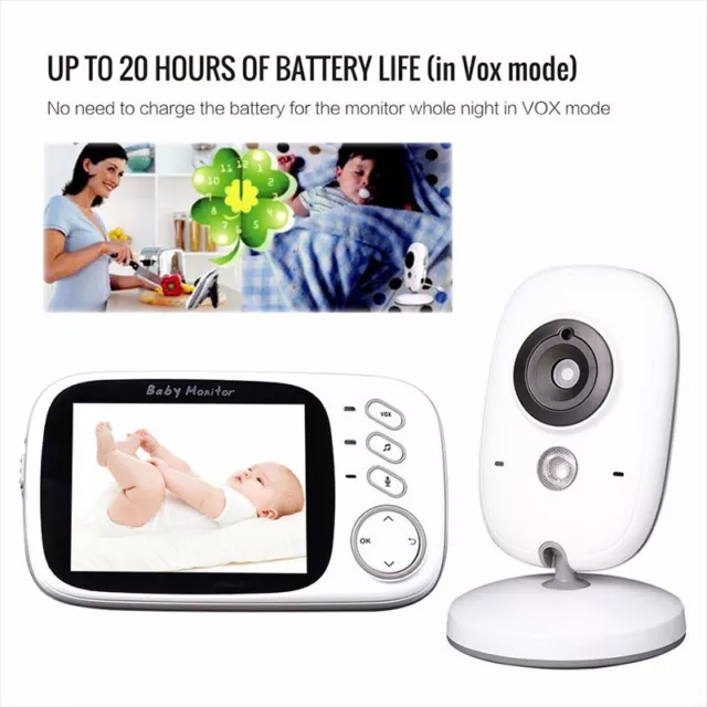 3.2 inch Wireless Video Color Baby Monitor High Resolution Baby Security Camera
