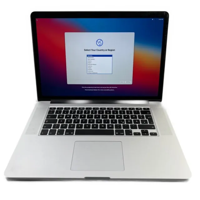 Apple Macbook Pro 11,2 A1398 15,4 " Core i7 4te 16GB 256GB SSD Big Sur Staingate