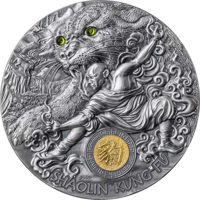 Shaolin Kung Fu Leopard Martial Arts Styles 2 oz Silver Coin 5$ Niue 2023