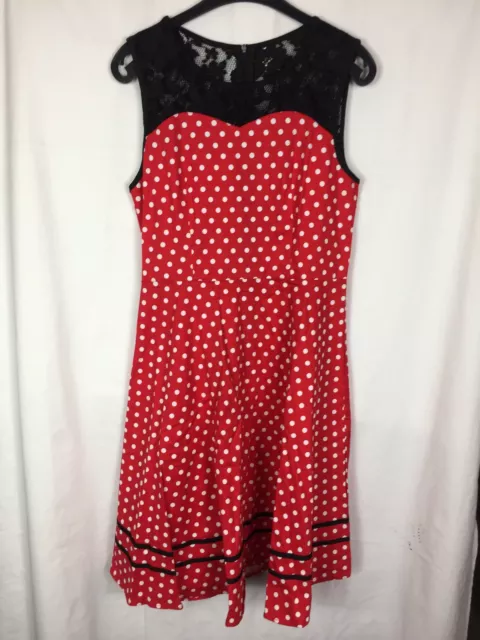 Damen Polka Dots Kleid 50er Jahre Rockabilly Cocktailkleid Retrokleid