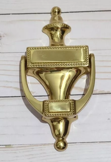 Vtg. Brass Door Knocker Georgian Colonial Style Hardware Heavy
