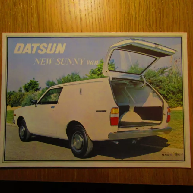 DATSUN SUNNY Van UK Market Sales Brochure Flyer Sheet March 1979