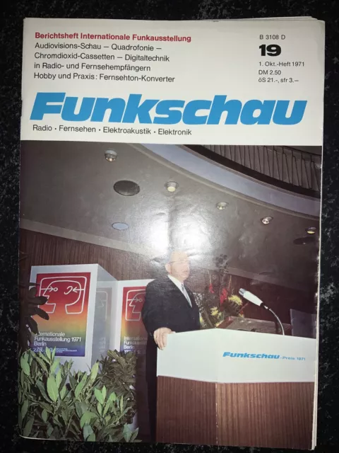 Funkschau 1.Oktober Heft 1971 Nr. 19 Radio Fernsehen Elektronik Blaupunkt Revox