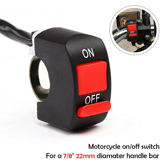GOOFIT Interrupteur Guidon Moto 22mm On/Off 3 Fonctions - Contrôleur Phares Pour ATV Dirtbike Scooter