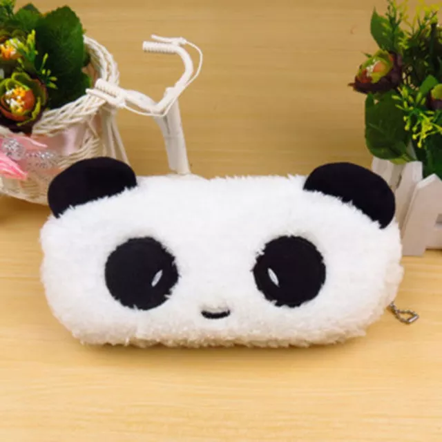 Soft Plush Zipper Bag Cosmetic Pouch  Cartoon Panda Pencil Case Pen Pocket