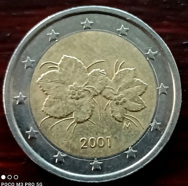 Moneta Rara MONETA RARA DA Collezione Finlandia 2 Euro Anno 2001-Errore Di ...