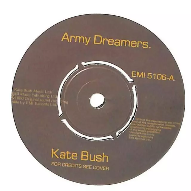 Kate Bush Army Dreamers UK 7" Vinyl Record Single 1980 EMI5106 EMI 45 VG+