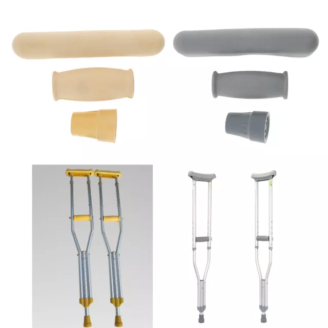 Crutch Accessory Kit Crutch Underarm Pads + Handle Grip Covers + Tip Cover