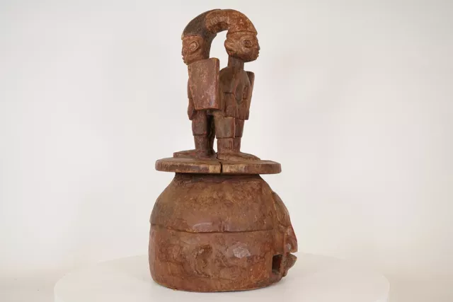 Yoruba Epa Mask with Two Figures 20" - Nigeria - African Tribal Art 3